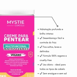 Creme para Pentear Multifuncional Maciez e Brilho Mystie 1KG