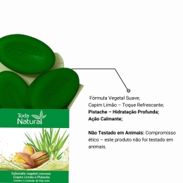 Sabonete em Barra Vegetal Capim Limão e Pistache Toda Natural Odorata
