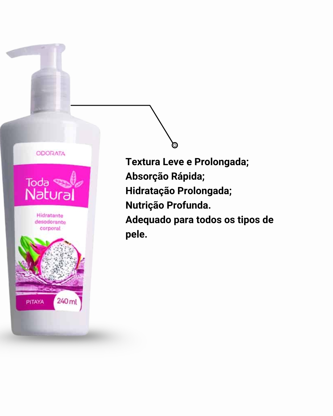 Hidratante Desodorante Corporal Pitaya 240 ml Toda Natural Odorata