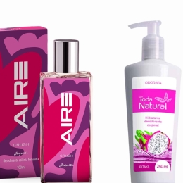 Kit Perfumado Feminino Airé Crush + Hidratante Corporal Toda Natural Pitaya
