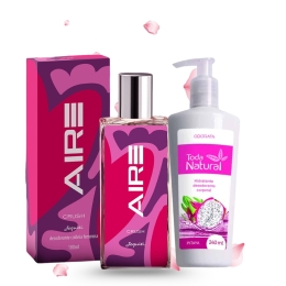 Kit Perfumado Feminino Airé Crush + Hidratante Corporal Toda Natural Pitaya