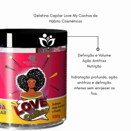 Gelatina Capilar Love My Cachos 500g Hábito Cosméticos